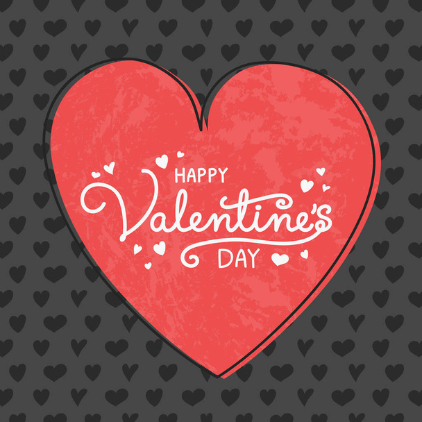 Día de San Valentín - tarjeta de felicitación colorida con corazones lindos. Vector
 - Vector, imagen
