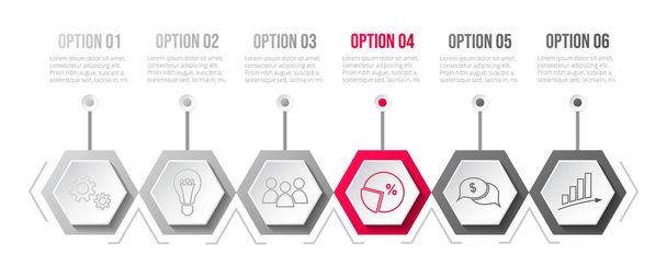 Infografía de negocios con iconos - concepto de plantilla. Vector
 - Vector, imagen