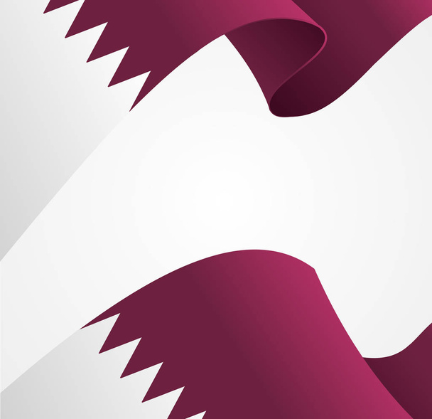 Realistic 3d Detailed Qatar Flag Background. Vector - Διάνυσμα, εικόνα