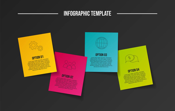 Colorful infographic template with business icons. Vector - Vector, Image