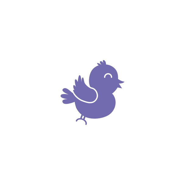 Singing bird simple web icon, outline vector illustration - Вектор,изображение
