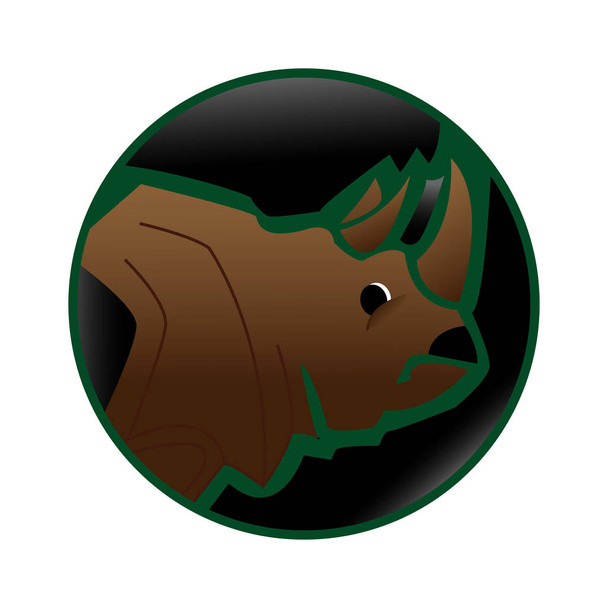 Dit logo heeft een beeld van een neushoorn. Dit logo is goed voor gebruik als een logo van het bedrijf of de Gemeenschap die zich bezighouden met dierlijke minnaars en bescherming van bedreigde dieren. Dit logo kan ook worden gebruikt als een toepassing logo en verschillende andere creatieve bedrijven. - Vector, afbeelding