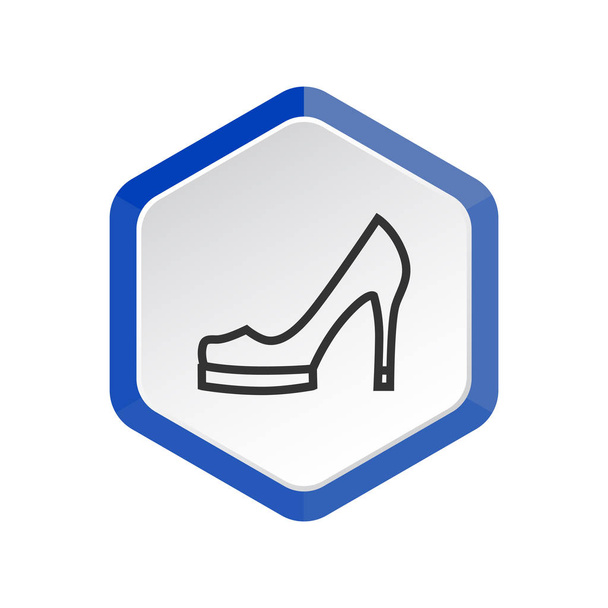 high-heeled shoe flat icon, vector, illustration - Vector, Imagen