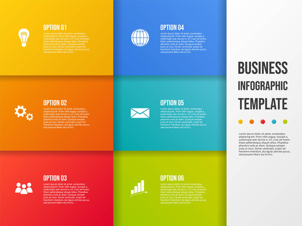 Infografía de negocios con iconos - concepto de plantilla. Vector
 - Vector, Imagen