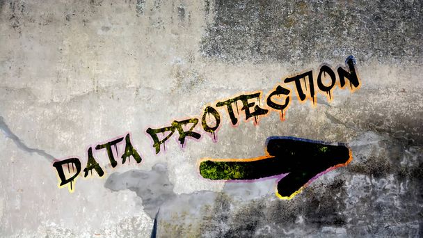 Grafite de parede Proteção de dados
 - Foto, Imagem