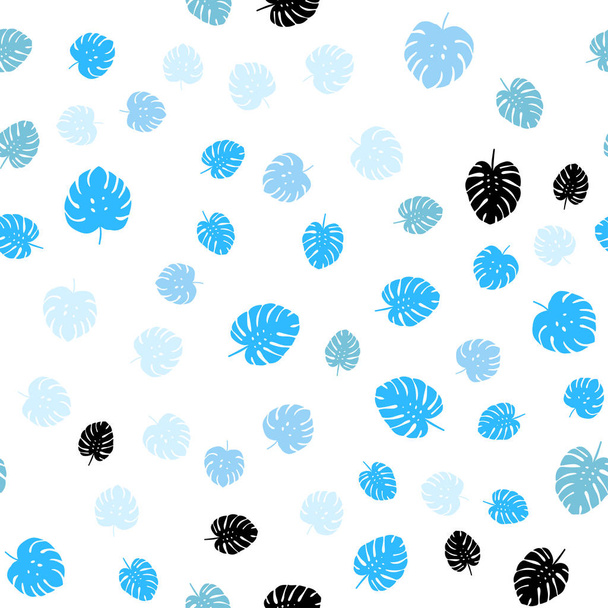 Light BLUE vector seamless elegant background with leaves. An elegant bright illustration with leaves in Natural style. Design for wallpaper, fabric makers. - Вектор,изображение
