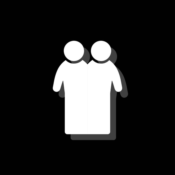 Schwul. weißes flaches einfaches Symbol mit Schatten - Vektor, Bild