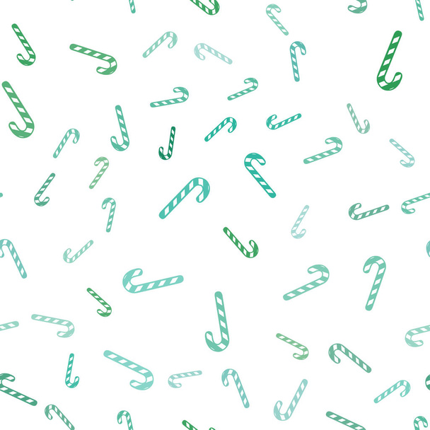 Light Green vector seamless background with sweet xmas lollipops. - Vektori, kuva
