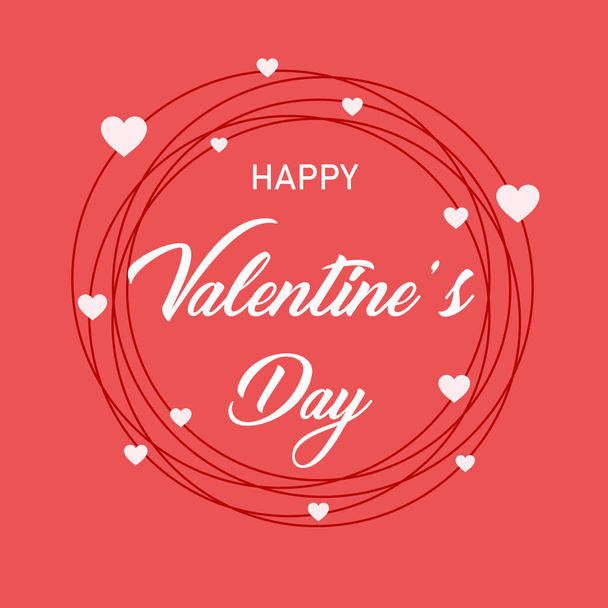 Happy Valentine's Day Hand Drawing Background With Hearts.Happy Valentine's Day card - 写真・画像