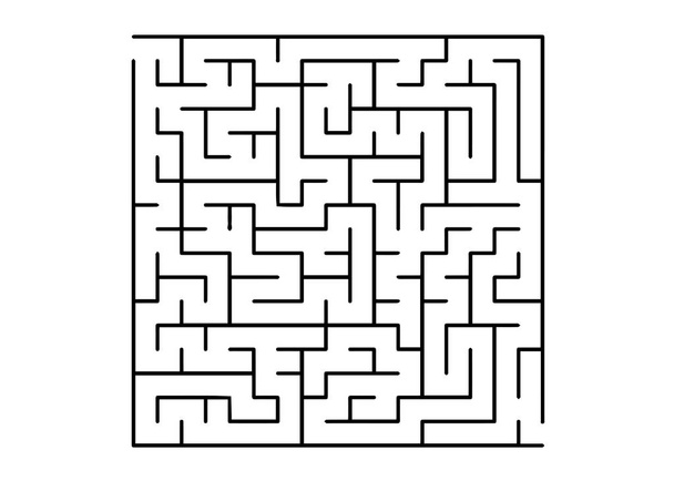 Fehér vektor háttér fekete labirintus. Modern illusztráció a labirintus a fehér hátteret. Minta oktatási magazinok, könyvek. - Vektor, kép