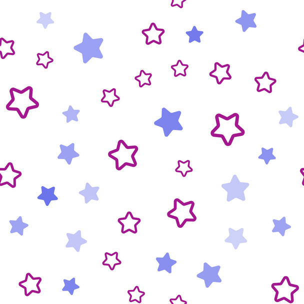 Light Pink, Blue vector seamless cover with small and big stars. Decorative shining illustration with stars on abstract template. Pattern for trendy fabric, wallpapers. - Vector, Image