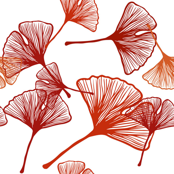 Light Red, Yellow vector seamless elegant pattern with leaves. Modern geometrical abstract illustration with leaves. Pattern for design of fabric, wallpapers. - Vektor, Bild