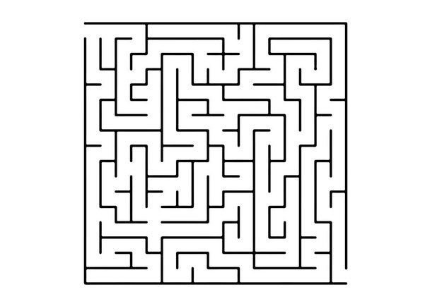 Fehér vektor dackdrop egy fekete találós kérdés. Labirintus design egyszerű stílusban, fehér alapon. Minta a gyermek könyvek, magazinok. - Vektor, kép