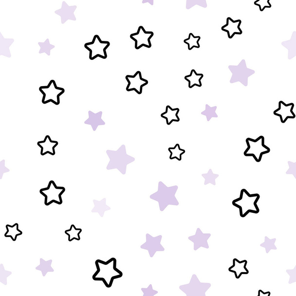 Light Purple vector seamless pattern with christmas stars. Decorative shining illustration with stars on abstract template. Pattern for design of fabric, wallpapers. - Vektori, kuva