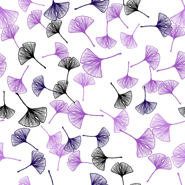 Dark Purple, Pink vector seamless doodle backdrop with leaves. New colorful illustration in doodle style with leaves. Design for textile, fabric, wallpapers. - Vector, Image