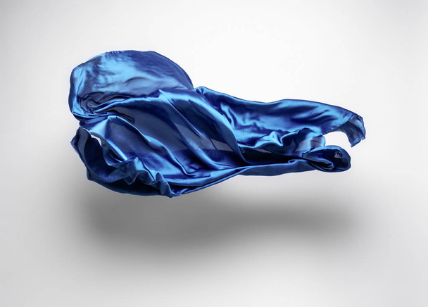 abstract piece of blue fabric flying, high-speed studio shot - Foto, Imagem