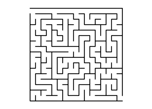 Fehér vektor háttér fekete labirintus. Modern illusztráció a labirintus a fehér hátteret. Könyvek, magazinok, összetett feladatokkal koncepció. - Vektor, kép