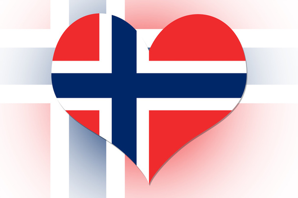 Norwegisches Flaggenherz - Foto, Bild