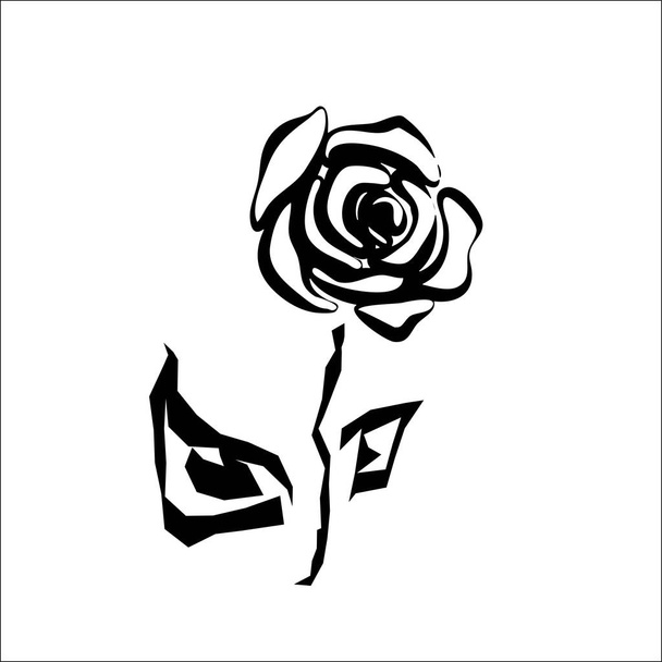 Μαύρη σιλουέτα του τριαντάφυλλου διανυσματικά εικονογράφηση eps 10 - Διάνυσμα, εικόνα