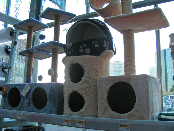 огромный кошачий домик в магазине крупным планом
 - Фото, изображение