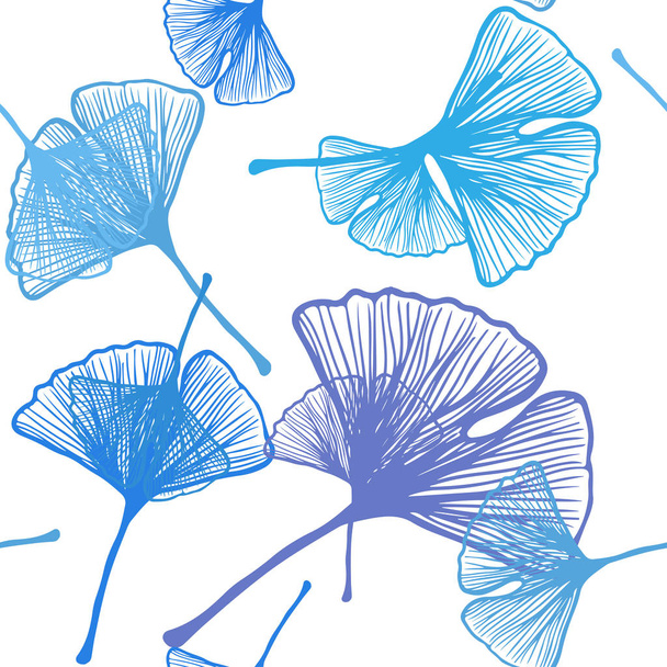 Светло-розовый, голубой векторный безморщинистый узор с листьями. Рисунок листьев в стиле Оригами с градиентом. Шаблон для оформления ткани, обоев
. - Вектор,изображение