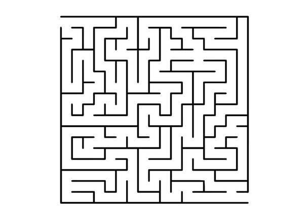 黒の迷路、ゲーム使用した白いベクトル テクスチャ。白い背景の迷路を単純な図。レジャー タスク、ゲームのパターン. - ベクター画像