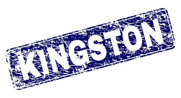 Grunge KINGSTON Framed Rounded Rectangle Stamp - Vektor, kép