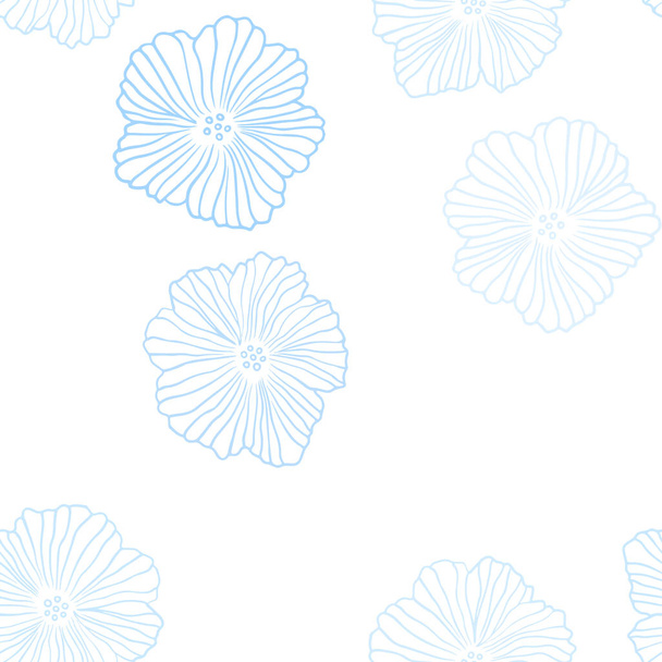 Light BLUE vector seamless elegant background with flowers. Colorful illustration in doodle style with flowers. Pattern for trendy fabric, wallpapers. - Wektor, obraz