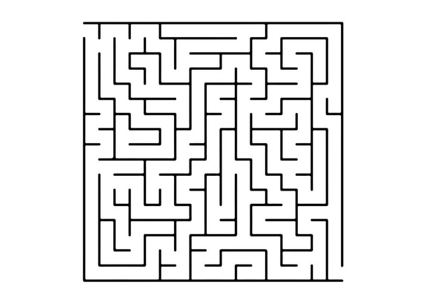 黒の迷路とベクトル レイアウトをホワイト、謎。白い背景の迷路を単純な図。レジャー タスク、ゲームのパターン. - ベクター画像