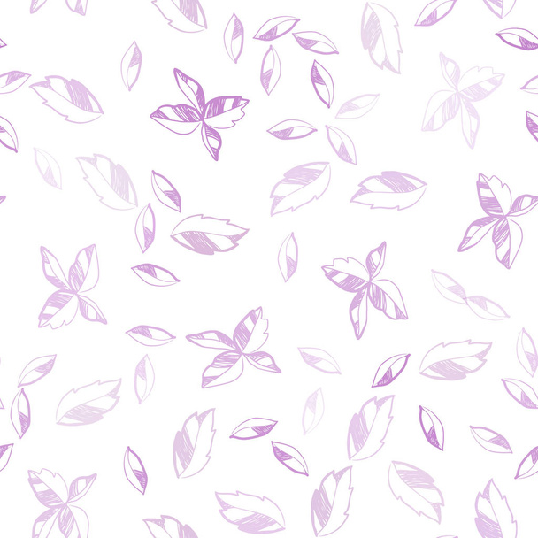 Diseño abstracto sin costuras vectorial púrpura claro con hojas. Ilustración a estrenar en color en estilo borroso con hojas. Plantilla para tarjetas de visita, sitios web
. - Vector, Imagen