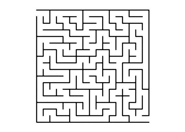 White vector texture with a black maze, game. Modern illustration with maze on a white backdrop. Pattern for children books, magazines. - Vektör, Görsel