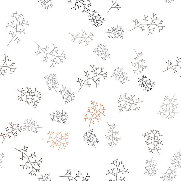 Donkergroen, rode vector naadloze doodle lay-out met takken. Bladeren, takken in de natuurlijke stijl op witte achtergrond. Ontwerp voor behang, stof makers. - Vector, afbeelding