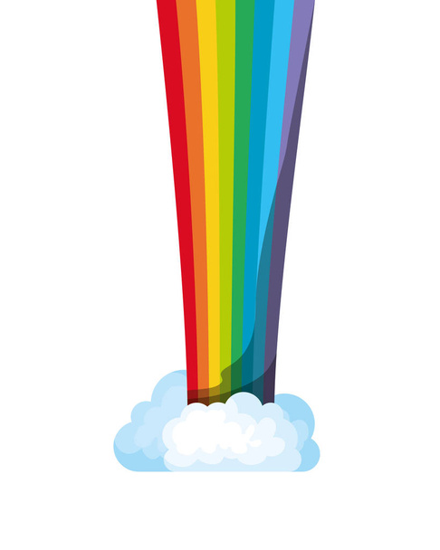 радуга с изолированной иконой облака
 - Вектор,изображение