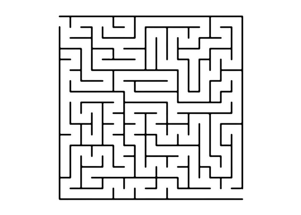 White vector template with a black  maze, puzzle. Maze design in a simple style on a white background. Pattern for children books, magazines. - Vecteur, image