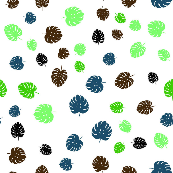 Dark Multicolor vector seamless doodle pattern with leaves. Colorful abstract illustration with leaves in doodle style. Design for wallpaper, fabric makers. - Vector, Image