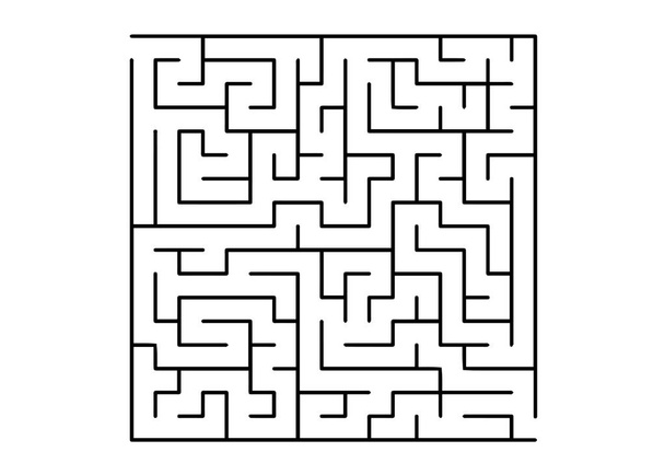 Fehér vektor minta fekete labirintussal. Egyszerű illusztráció labirintussal, fehér háttérrel. A helyes választás koncepciója. - Vektor, kép
