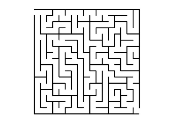 weiße Vektortextur mit einem schwarzen Labyrinth, Spiel. abstrakte Illustration mit Labyrinth auf weißem Hintergrund. Konzept für Pazzle, Labyrinthbücher, Zeitschriften. - Vektor, Bild