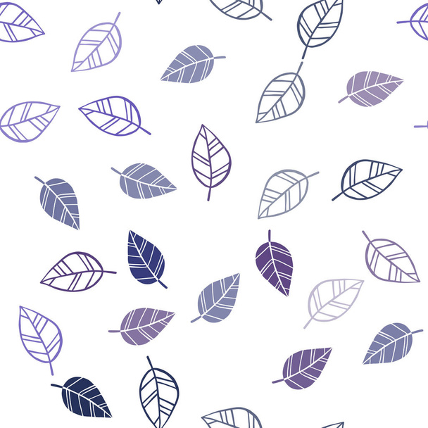 Dark Pink, Blue vector seamless elegant wallpaper with leaves. Glitter abstract illustration with doodles and leaves. Pattern for trendy fabric, wallpapers. - Vector, Image