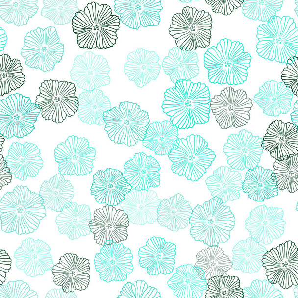 Light Green vector seamless elegant background with flowers. Brand new colored illustration with flowers. Pattern for design of fabric, wallpapers. - ベクター画像