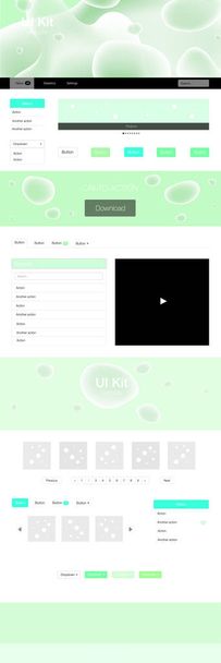 Light Green vector ui ux kit with lines, ovals. Glitter abstract illustration with blurred bubble shapes.. Simple colorful design for websites. - Vector, Image