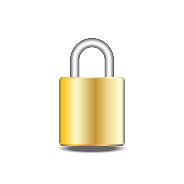 Closed padlock isolated on white background - Vecteur, image