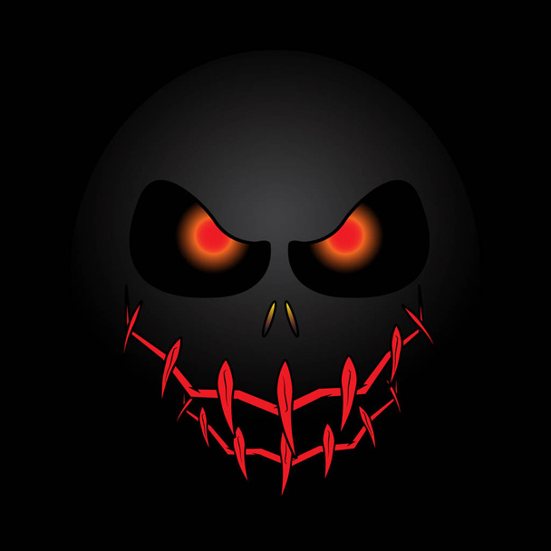 Halloween masker op zwarte achtergrond - Vector, afbeelding