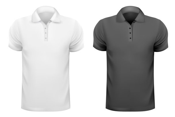 Black and white men t-shirts. Design template. Vector illustrati - Vector, Image
