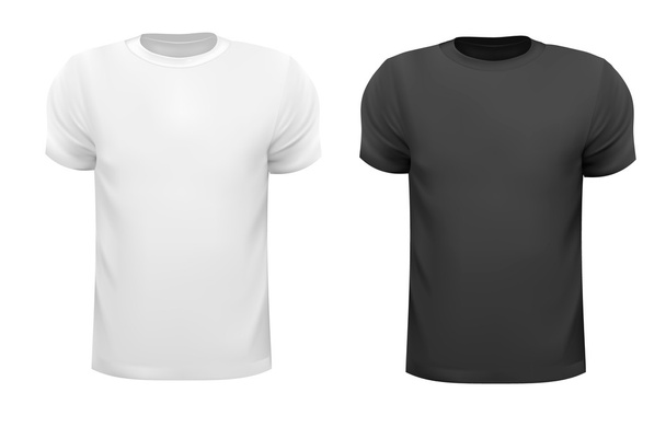 Black and white men polo shirts. Design template. Vector illustr - Vetor, Imagem
