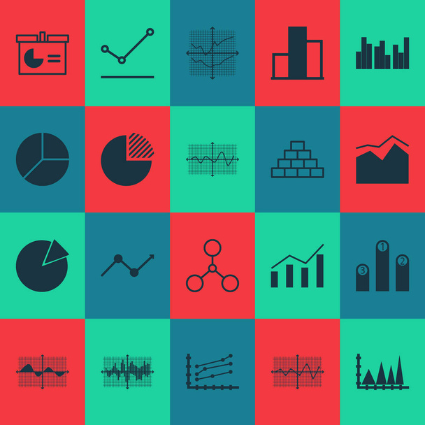 Set of graphs, diagrams and statistics icons. Premium quality symbol collection. Icons can be used for web, app and UI design. - Vector, Image