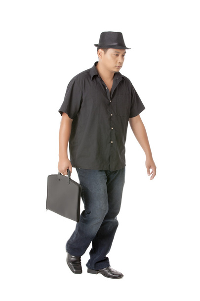 asiático cara carregando preto maleta
 - Foto, Imagem
