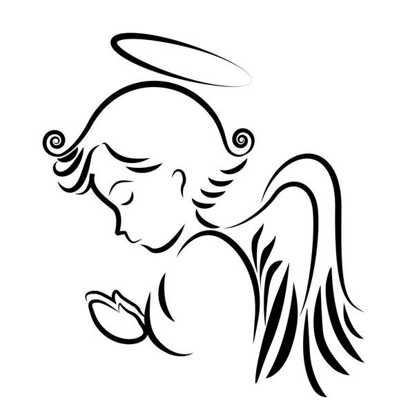Angyal imádkozó logó - Vektor, kép