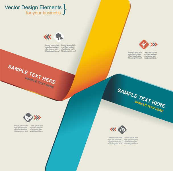 Modern origami style options banner. Vector illustration. - Διάνυσμα, εικόνα