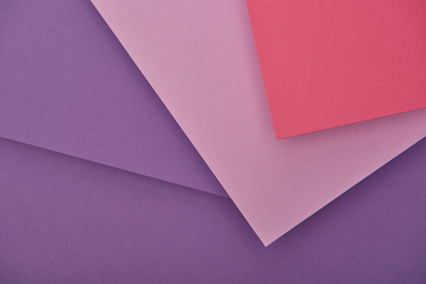 top view of lilac, violet and pink paper sheets with copy space - Valokuva, kuva