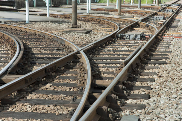 Closeup view of railway  - Valokuva, kuva